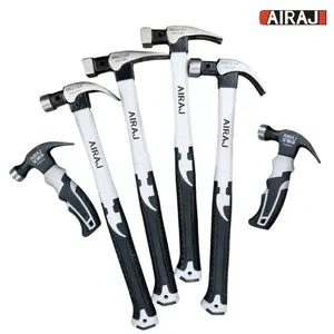 AIRAJ 3/6PCS Heavy-Duty 2-in-1 Horn Hammer Ball Peen Hammer Set - Multi-functional High-Carbon Steel Head Double Groove Design Nail Pull Square Head Safety Feature Portable Hand Tool for Household Industrial Emergency Woodworking and Camping