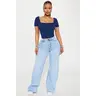 Make My Day Stretch Wide Leg Jeans - Light Wash