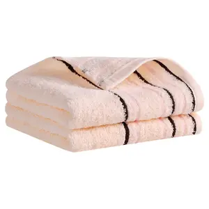 REGALWOVEN Hand Towels for Bathroom Cotton Striped Pattern Absorbent Soft Decorative Hand Towel