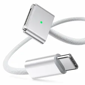 【Father's Day gift】140W USB-C to Magnetic 3 Charging Cable for MacBook Pro/Air, 6.6FT Braided Fast Charging Cord with LED Indicator, Magnetic Laptop Charger Cable for Home, Office and Travel gadgets