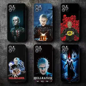 P-Pinhead H-Hellraiser  Phone Case For iPhone 16,15,14,13,12,11,Plus,Pro Max,XS,X,XR,SE,Mini,8,7 Soft Silicone Black Cover Premium Phone Case deals for you