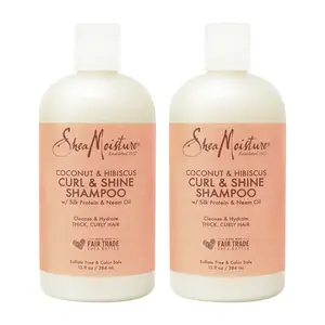 SheaMoisture Curl and Shine Coconut Shampoo for Curly Hair Coconut and Hibiscus Paraben Free Shampoo 13 oz 1 count