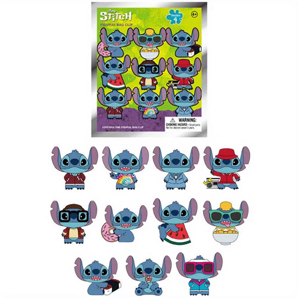 Disney Officially Licensed Stitch Series 4 Blind Bag Keychain, Key Ring, Cute Anime Characters Key Lanyard, Personalized Pendant, Fan Gift