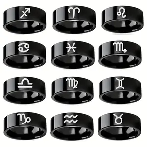 Elegant Stainless Steel  Ring - Fashion Black  Band