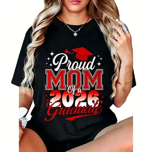 100% Cotton Senior Mom 2026 Graduation Proud mom of a 2026 graduate T-Shirt