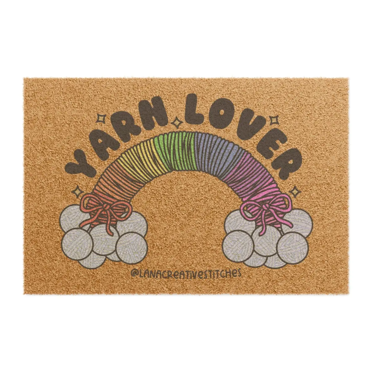 Doormat, yarn lover doormat, outside rug , outside mat , crochet mat, knitting mat