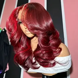 2025 Wholesale Arrivals Arrivals250% Density Human Hair Bob Wig - 99J Burgundy Wine Red Body Wave 13x6x1 HD Lace Front Glueless Wig with Pre-Cut Natural Hairline| Short Loose Wave Bob Wigs for Women of All Ethnicities, Hair Wigs,Accessory, Full Luxurious