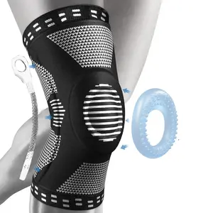1pc Breathable Adjustable Knee Sleeve for Running, Gym, Basketball, Volleyball & Hiking, Knee Brace for Men Women, Knee Support with Patella Pad & Side Stabilizers, Compression Knee Sleeve for Comfortable Sports Protection Gear