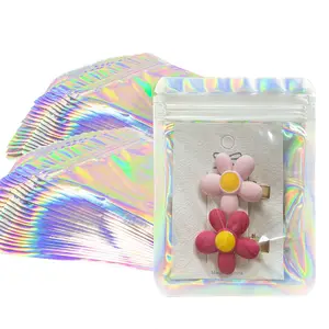 Holographic Bags 100pcs Mylar Bags 3x4 inches Resealable Bag with Party Favor Bag Coffee Storage for Small Business