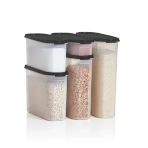 Tupperware Modular Mates Super Oval Set - Airtight Moisture-Proof & Bug-Proof Food Storage Containers for Snacks Cereal Pasta & More - Clear Design - 5 Sizes - Ideal Pantry Solution