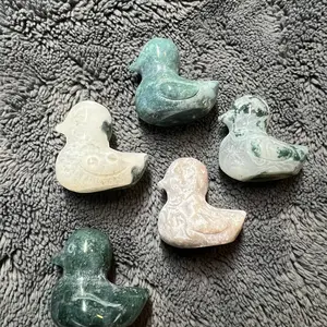 Moss agate mini ducks