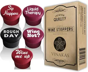 Funny Silicone Wine Stopper Set – Must-Have Wine Accessories & Perfect Wine Gifts for Women & Men – Airtight & Reusable