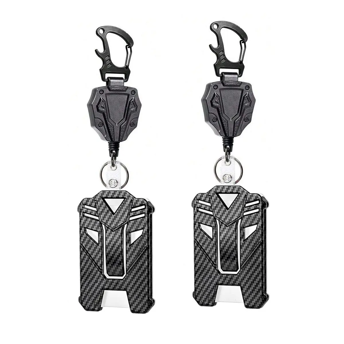 ID Badge Holder Set, 2 Counts/set Retractable Badge Reel & ID Card Holder, Multifunctional Badge Holder for Office, School, Outdoor, Id Badge Holder with Lanyard, Id Holders For Badges