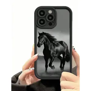 1pc Rugged Horse Graphic Full Protective TPU Phone CaseSuitable For IPhone17/IPhone17 Air/IPhone17 Pro/IPhone17 Pro Max/16 Pro Max/15 Pro Max/14 Pro Max/13 Pro Max/12 Pro Max/11 Pro Max Waterproof Shockproof Anti-Fall Scratch Resistant