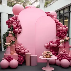 Garvee Set of 3 Backdrop Covers for Wedding Arch, 2.2 m + 2 m + 1.8 m Backdrop Cover with Zipper, Easy to Assemble for Birthday Party, Ceremony B