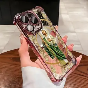 Religious Design Luxury Protection Jesus Pattern Mobile Protective Phone Case for IPhone 16 15 14 13 12 11 Pro Max Plus Shockproof Cellphone Cover 208-07
