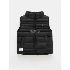 NewComfortable Autumn and Winter Vest - Lightweight Warm Polyester Sleeveless Jacket with Zipper Closure for Boys and Girls, Suitable for Kids' Outerwear, Thin Vests