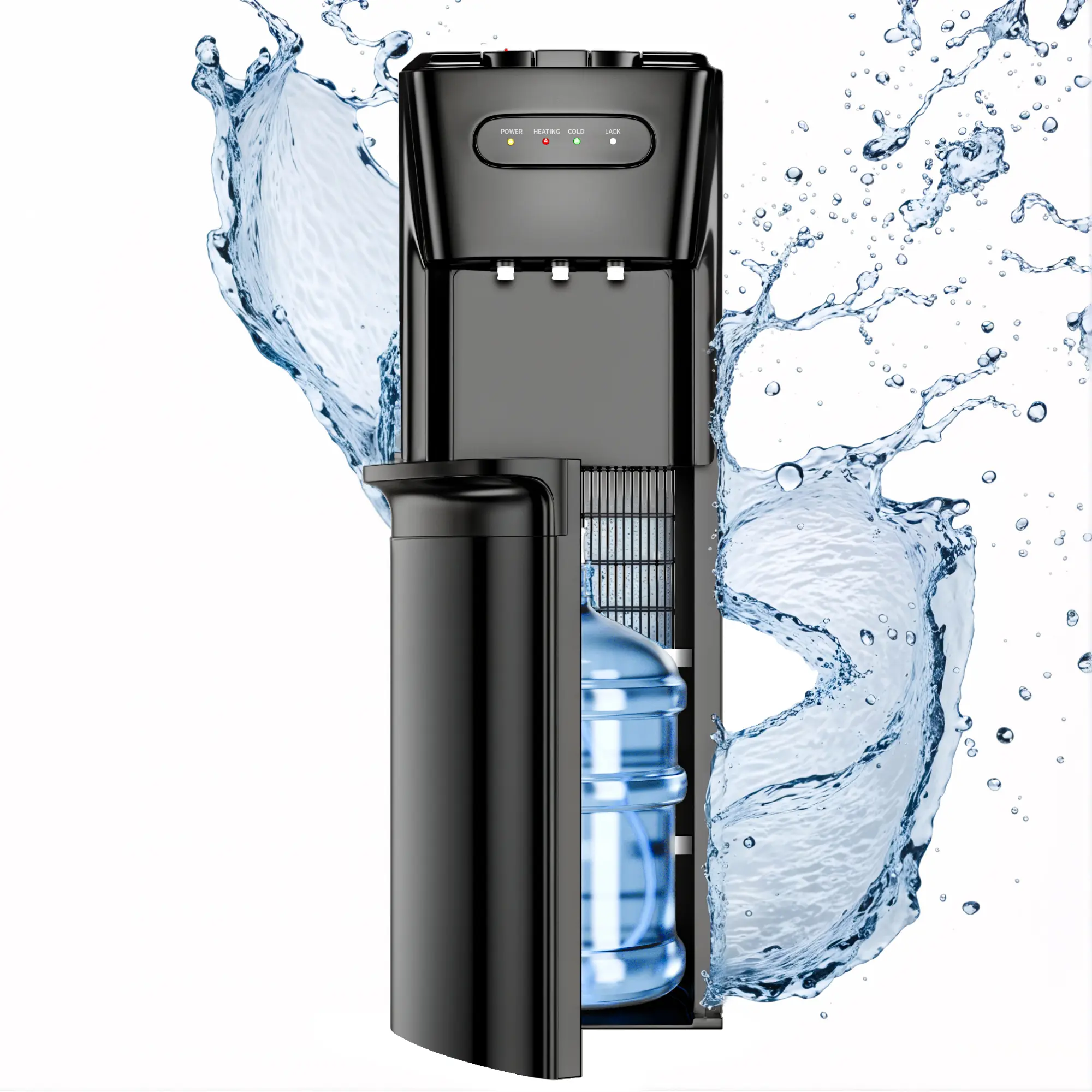 MANASTIN Bottle Beverage Water Cooler Dispenser - Hot, Cold & Cool for 3 or 5 Gal Bottles, Empty Indicator, Child Safety Lock, Cold Drink Water Coolers & Dispensers, Ideal for Home, Office,   Living Room