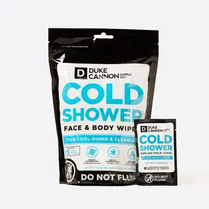 Duke Cannon Supply Co. Cold Shower Cooling Field Cleansing Body Towelettes For Face & Body-15 packs