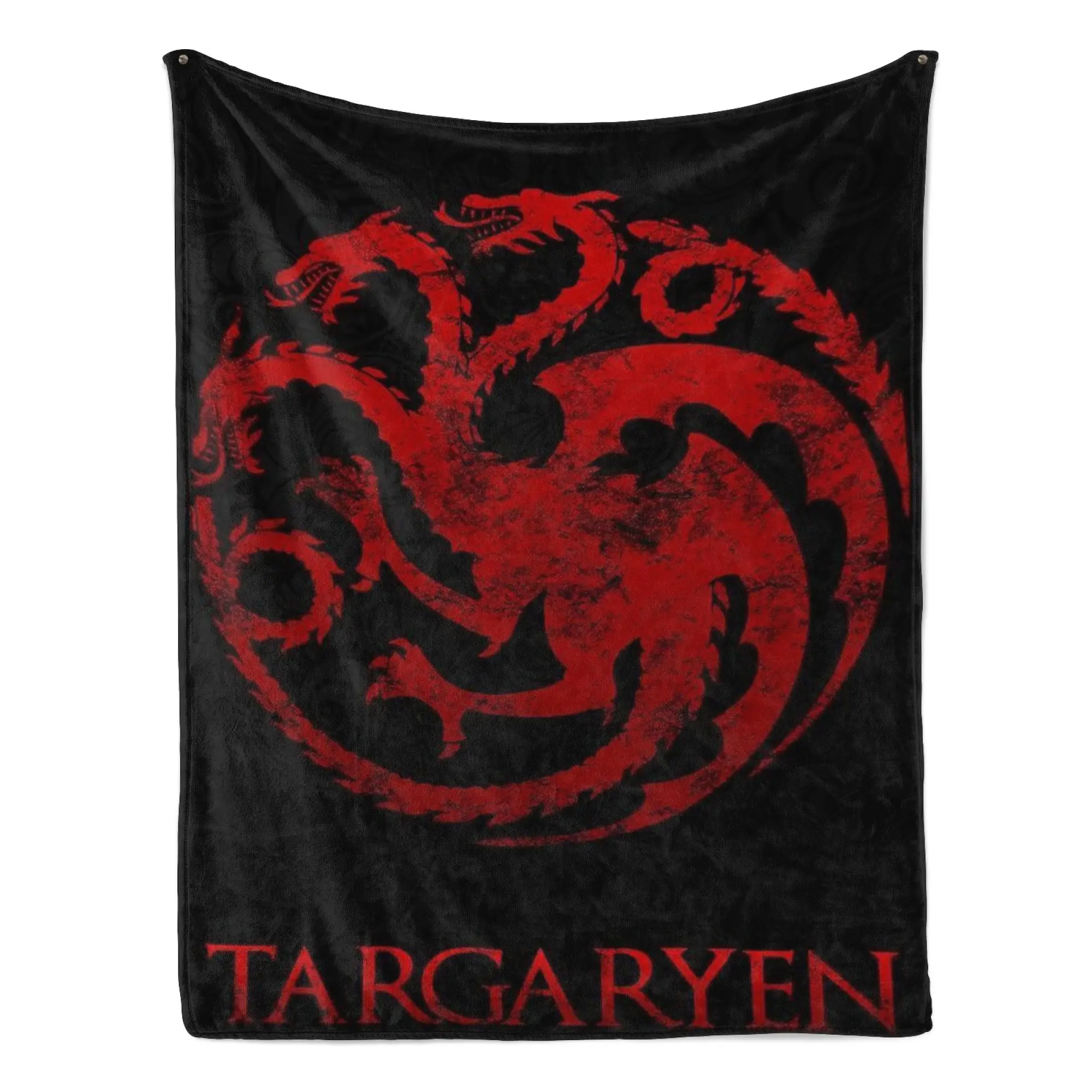 Game of Thrones Targaryen Dragon Sigil Flannel Throw Blanket, Ultra Soft Warm Fuzzy Plush Blanket for Couch Bed Sofa, All Season Cozy, Ideal Gift for GoT Fans & Fantasy Home Decor Lovers