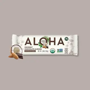 ALOHA - Coconut Chocolate Almond - Protein Bars - 12-count - 14g of plant-based protein - 4g of sugar