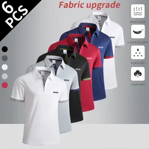 6-Pack Men's Summer Shirts - Breathable Fast Drying Fabrics, Business Casual Short Sleeves, Solid Color Fit Version Suitable for Office and Daily Wear, Warm Weather Dress, Professional