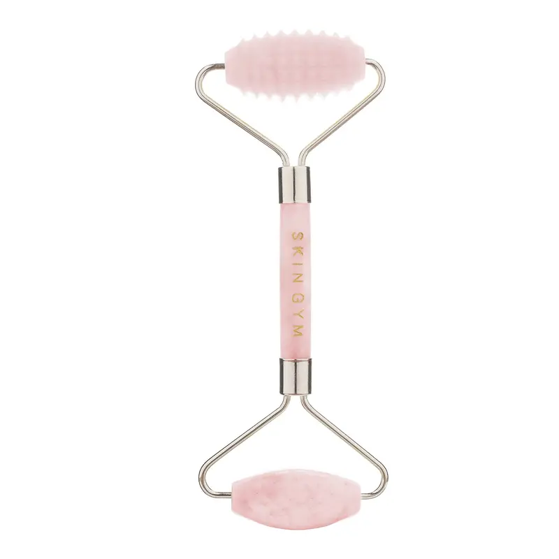 skin gym rose quartz vibrating lift & contour beauty roller flawless rose quartz roller
