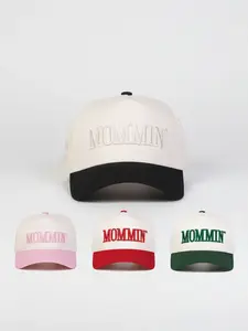 Unisex Letter Moomin Baseball Cap, Adjustable Snapback Cap, Adjustable Outdoor Sun Protection Hat, Casual Fitted Woven Fabric, Spring & Fall Travel Beach Vacation