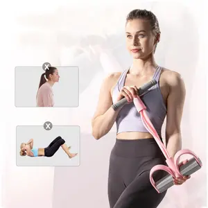 Merach Multifunction Pedal Resistance Band, Elastic Pull Rope Fitness, Full-Body Workout at Home Gym, Exercise Sit-up, Yoga, Abdominal Training