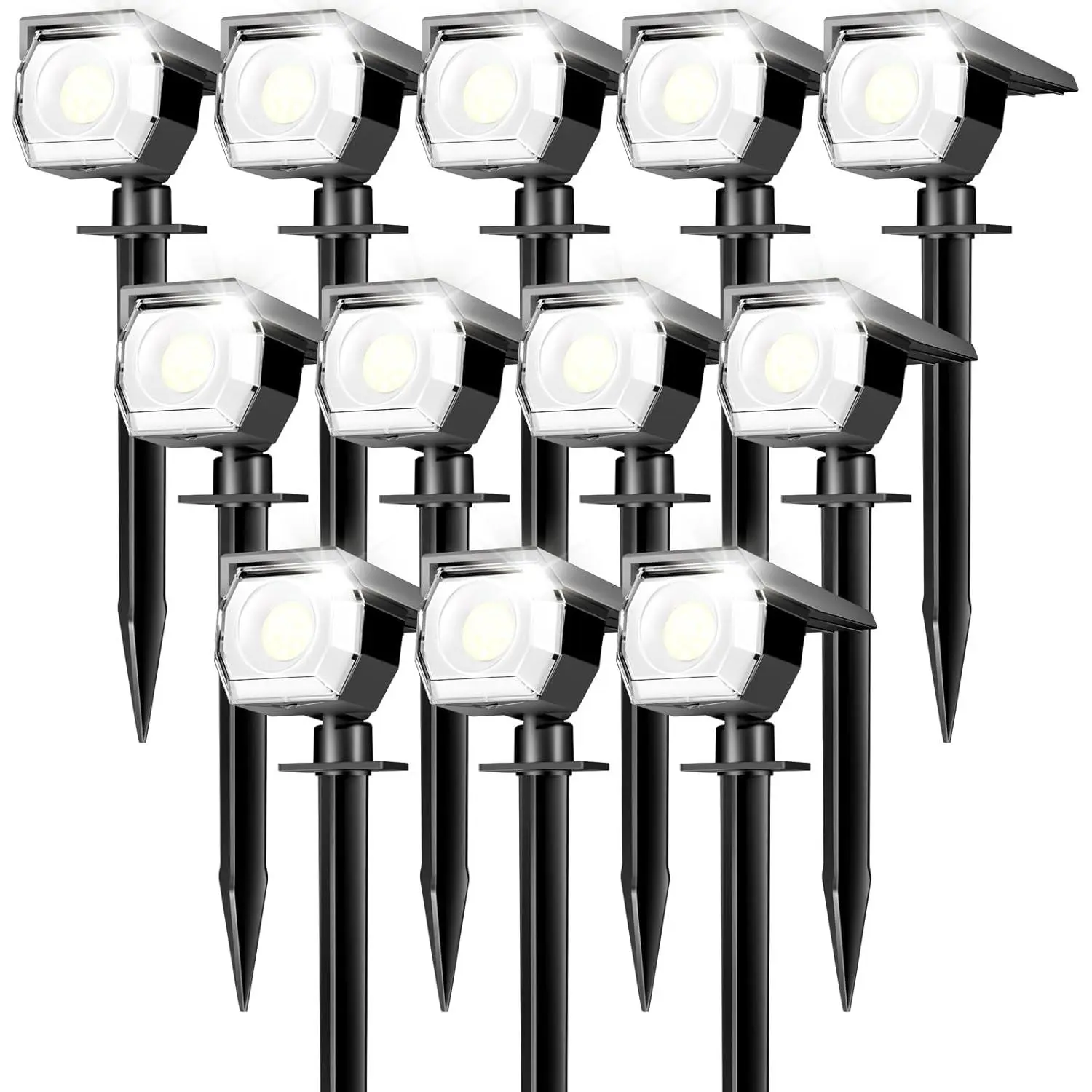 12 Pack Solar Lights Outdoor, Solar Spotlights Outdoor  3 Modes, 2-in-1 Auto On/Off Solar Spot Landscape Lighting Outside for Tree  Yard Garden Pathway