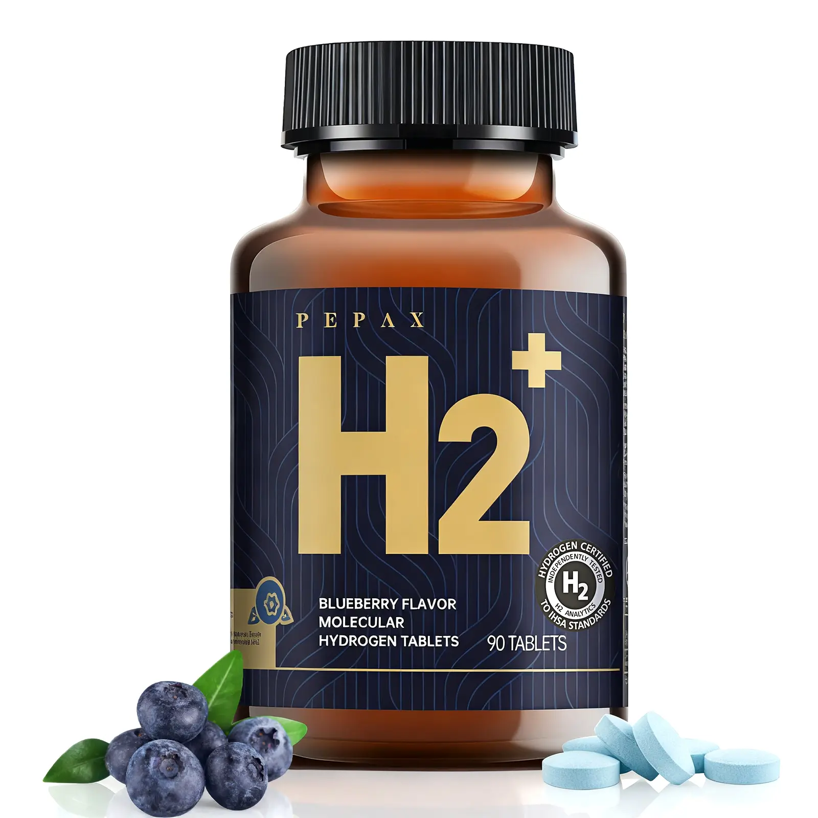 Molecular Hydrogen Water Tablets with Magnesium, 108 PPM, Antioxidant Support, Daily Energy & Hydration, 90 Count blueberry