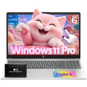 HP 2025 15.6" Touchscreen Laptop, 13th Gen Intel Core i3-1315U (Up to 4.5GHz), 8GM/16GB RAM, 256GB/512GB SSD, Wi-Fi 6, BT 5.3, Windows 11 Pro Business Laptops Computer(G255 accessory package, 8GB + 256GB without accessories)