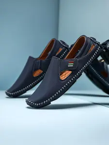 Men's Casual Lace-Up Slip on Walking Shoes, Lightweight Comfortable Breathable Flat Loafers, Fashionable Walking Shoes for Outdoor Activities, Footwear