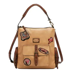 Vintage-Inspired Backpack - Premium Vegan Leather with Front Pockets & Secure Zip Closure for Essentials