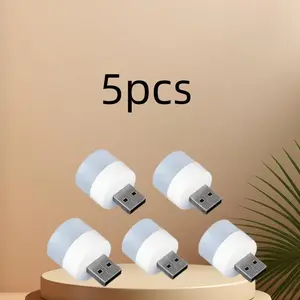 5PCS/10PCS USB night light bedroom eye protection night light small table lamp mini lamp charging treasure lamp small round lamp wireless base