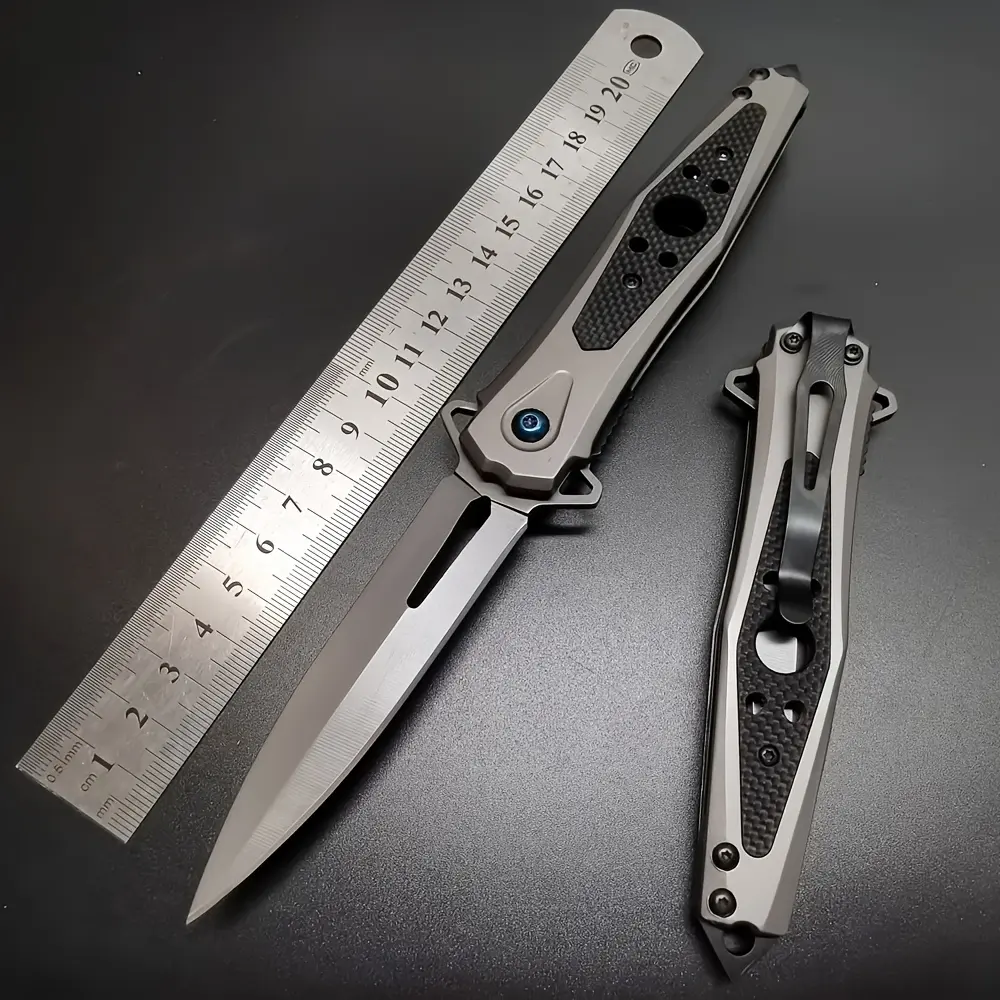 G10 handle folding knife, stainless steel men's pocket knife, 8CR13 steel blade, anti slip handle, suitable for hiking, camping, emergency survival equipment, holiday gifts for men and women