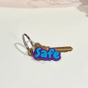 Custom Key Label Keychain, Personalized 3D Printed Key Tag for House, Office, Storage, and Spare Keys