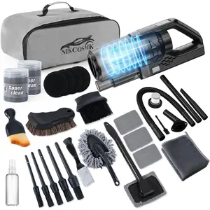 Car Kit, Car Detailing Kit with Car Vacuum 8000PA High Suction, Car Supplies with Detailing Brushes, Windshield Cleaner Tool, Car Accessories for Men &