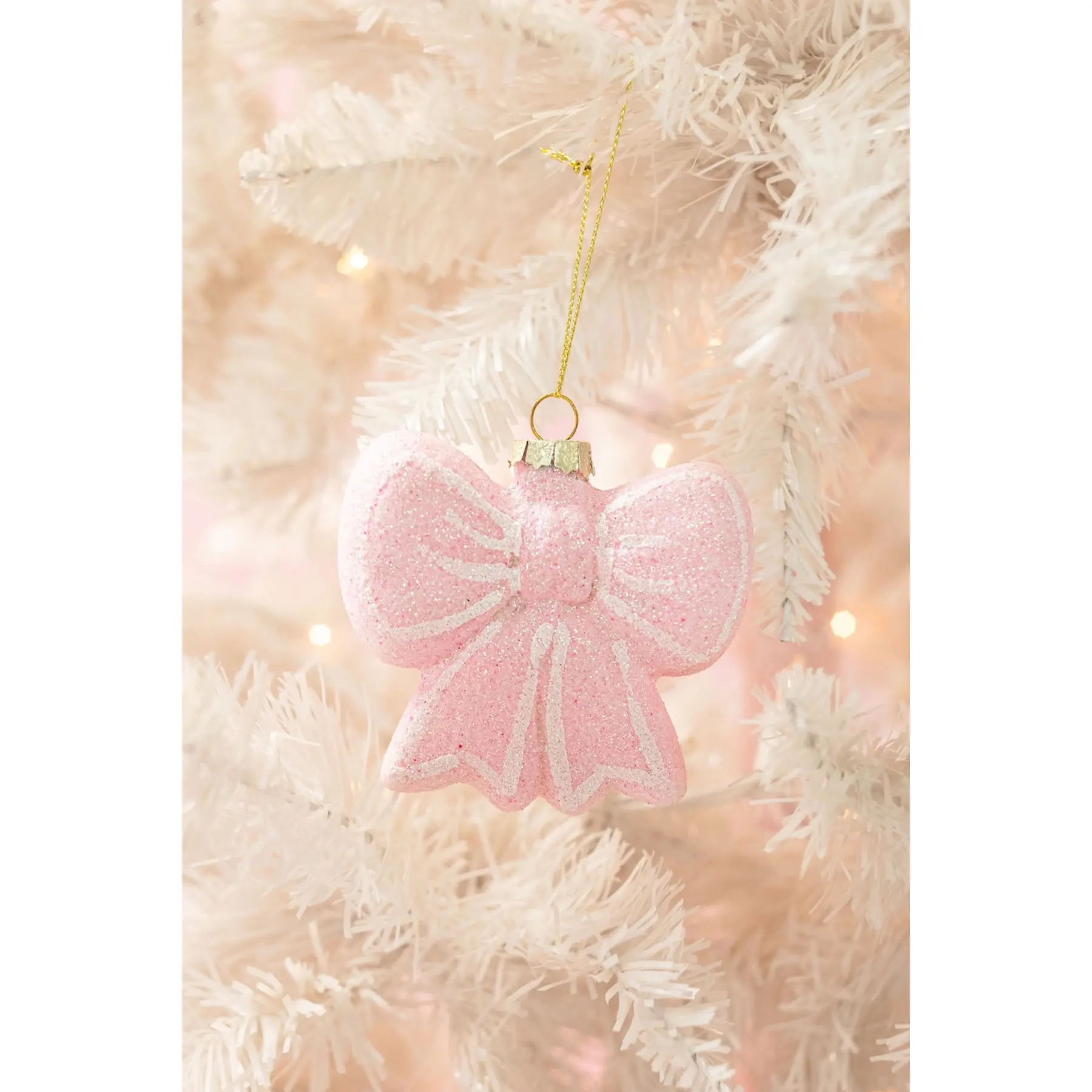 Pink Glitter Bow Ornament