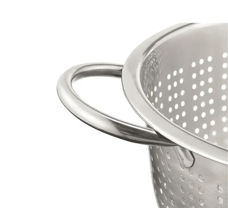 SS 5QT Multi-Use Colander for Straining, Draining & Rinsing Pasta, Fruits, Vegetables & Kitchen Utensils