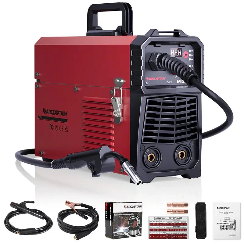 ARCCAPTAIN MIG130 3-in-1 Portable Gasless Flux Core Welder 110V MIG/Lift TIG/Stick Welding Machine with Synergy IGBT Inverter for Home DIY Projects & Light Welding Tasks Black Friday and Cyber Monday Deal, Thanksgiving/Christmas Gifts for Men/Dad
