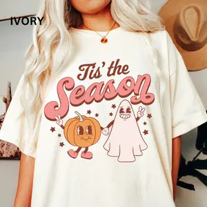 Oversized spooky Season Shirt, Tis the season Halloween #2 Shirt,  Summerween shirt, Comfort Colors Halloween Shirt, Casual Shirt Unisex, Halloween Clothing, Graphic Halloween Apparel, Casual Cotton T-shirt, Unisex Halloween