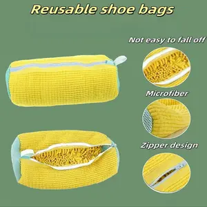 Lazy Shoe Washing Machine for Home Use, Dual Protection Washing Bag, Microfiber Zipper Design, Transformable Shoe Cleaning Laundry Tool