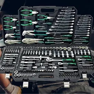 professional repair tool kit Household Hardware Tool Set - Ratchet Torque Wrench, Wrenches, Screwdrivers & Socket Combination - Ideal for Car & Bicycle Repair