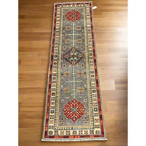 Kazak Tribal 2' 8"X8' Handmade Wool Runner Rug # 13774