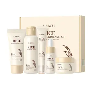 Natural Plant Extract Rice Skincare 5pcs Gift Set, Summer Hydrating & Refreshing Moisturizing Skin Care Sets