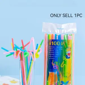 1 Pack 12.20 Inch Ultra-Long Flexible Plastic Straw, Disposable Drinking Straw, Colorful Bendable Straw, Multiple Colors