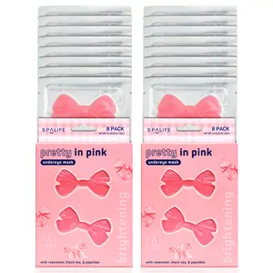 Pretty in Pink Eye Patches | Brightening Undereye Masks with caffeine and collagen-boosting peptides | 16 Pack