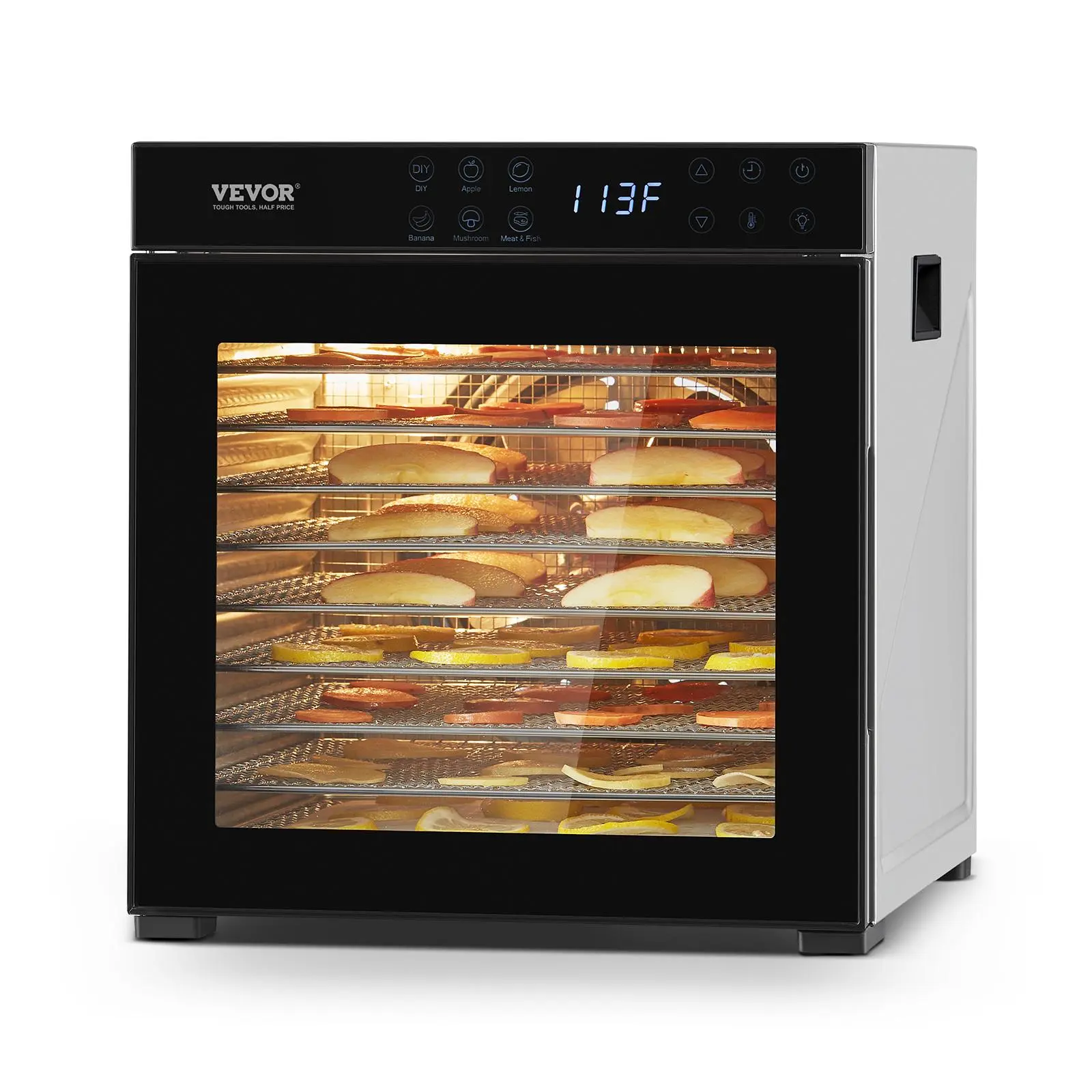 【DealsForYouDays】VEVOR 10-Trays Stainless Steel Dehydrators1000W Food Dehydrator Machine for JerkyMeatFruit Drying, Fruit Vegetable Dryer, Countertop Food Dehydrators