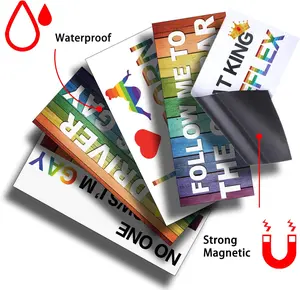 Frienda 10 Pcs LGBT Rainbow Magnetic Bumper Decals Waterproof Durable Reusable Car Stickers for Truck Vehicle Luggage Window Refrigerator Classic Style